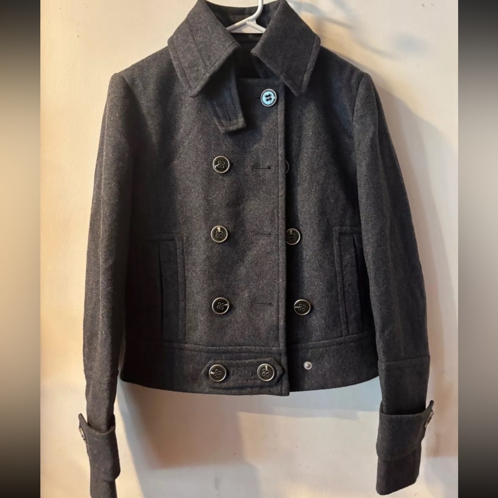 Express Gray Peacoat Wool Jacket